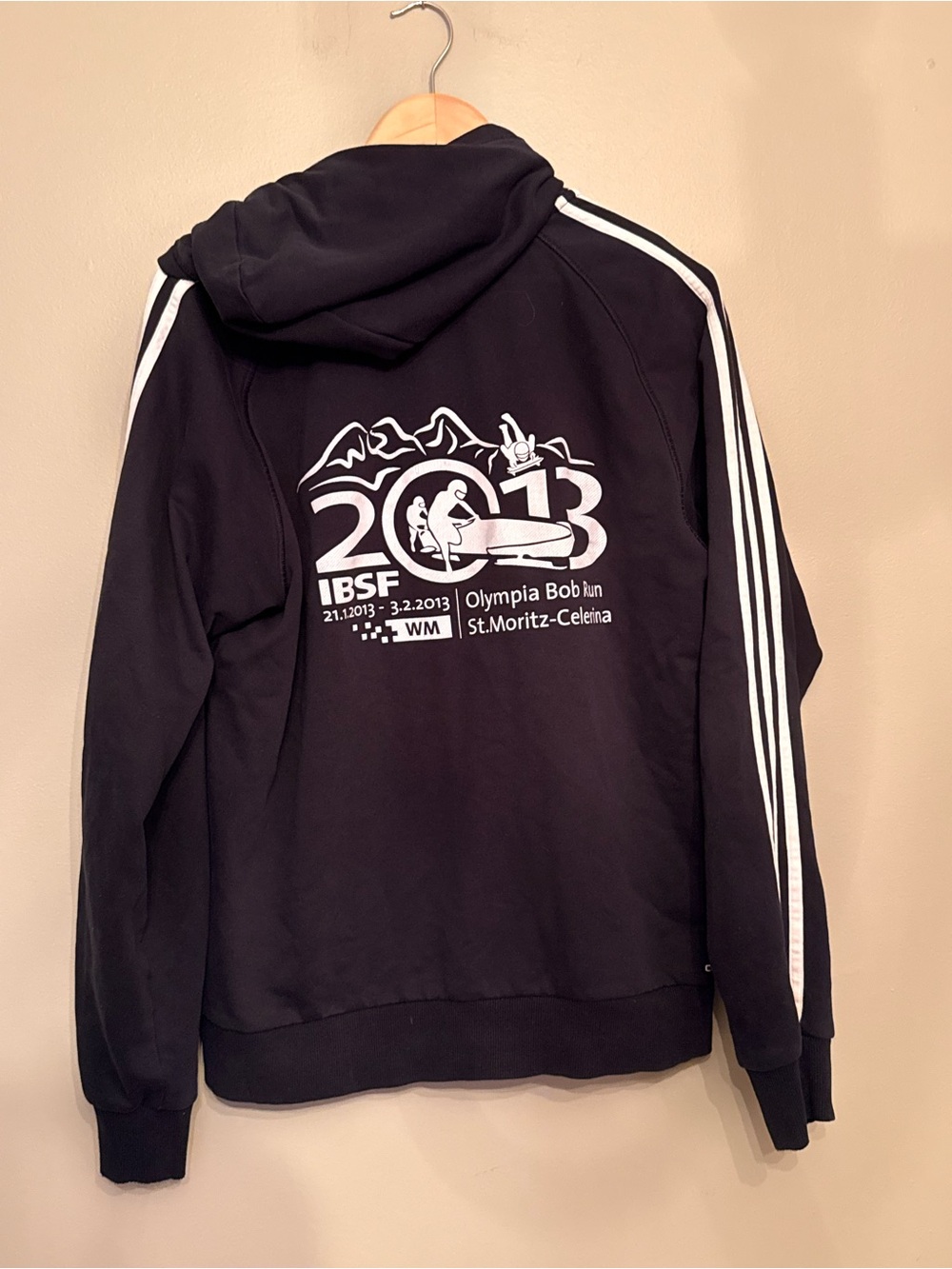 Adidas Clima365 2013 IBSF World Championship Hoodie Zip Jacket Black Large